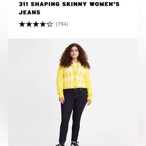 LEVIS 311 SHAPING SKINNY WOMEN'S JEANS IN DARKEST SKY; W31xL32 (W 12)